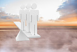 White human resource scales on beach