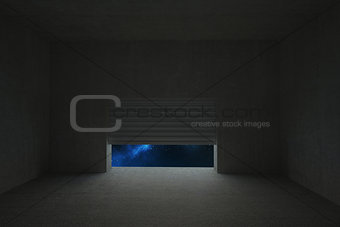 Door opening in dark room