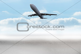 Composite image of cloudy landscape background