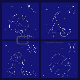 Four Zodiac signs: Sagittarius, Capricorn, Aquarius, Pisces