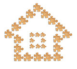 image of a house made of wooden figures puzzles