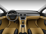 Light beige leather car interior