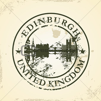 Grunge rubber stamp with Edinburgh, United Kingdom