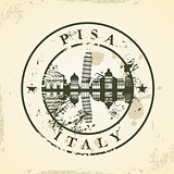 Grunge rubber stamp with Pisa, Italy