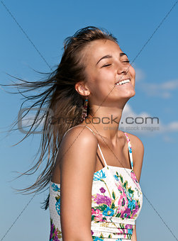 beautiful young girl smiling
