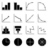 Applied graph icons on white background