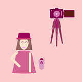 Camera shooting portrait yourself concept