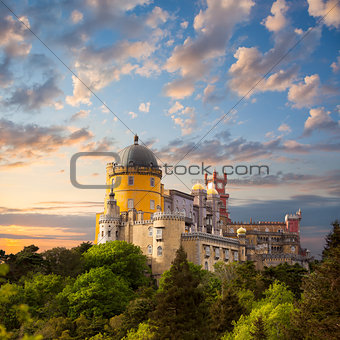 Fairy Palace against beautiful sky /  Panorama of  National Pala