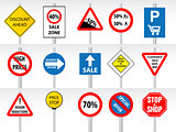 Shopping discounts inspired by traffic signs