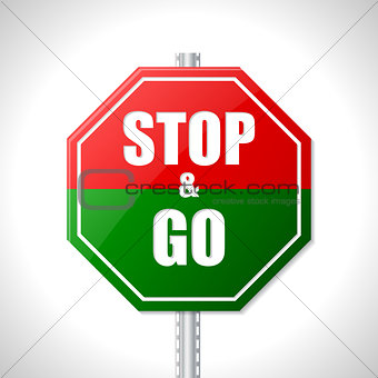 Stop and go sign for racers
