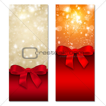 Card with ribbon and bow