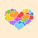 Big heart made ​​up of little hearts
