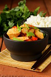 Stir-Fry chicken with vegetables in sweet and sour sauce
