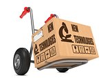 New Technologies - Cardboard Box on Hand Truck.