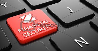 Financial Security Concept on Red Keyboard Button.