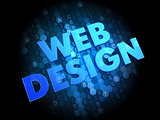 Web Design on Dark Digital Background.