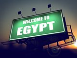 Billboard Welcome to Egypt at Sunrise.