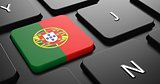 Portugal - Flag on Button of Black Keyboard.