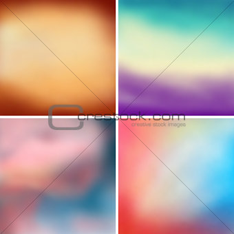 Abstract colorful blurred vector backgrounds set 7