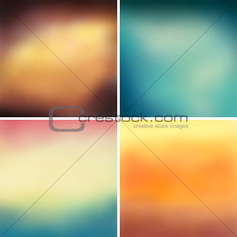 Abstract colorful blurred vector backgrounds set 8