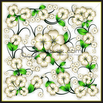 abstract floral background with spring ornament