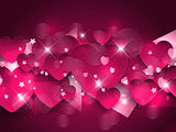 Pink hearts background 