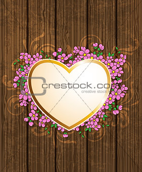 Heart and pink flowers