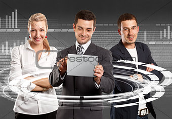 Business Team With Touch Pad