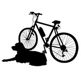 Dog and Bike Silhouette