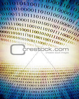 Colorful abstract background with binary code
