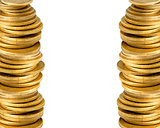 golden coins stack background