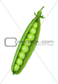 Green peas isolated on white