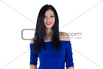 Girl in blue dress