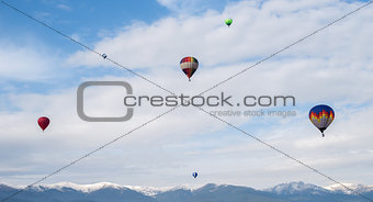 Multicolored Balloons in the blue sky