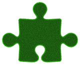 Green grass puzzle piece