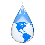 Earth inside water drop