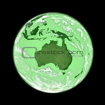 Australia on green Earth