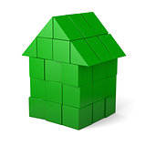 Green house made of cubes