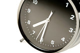 Black and silver alarm clock 