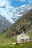 Summer Alps mountain and church 