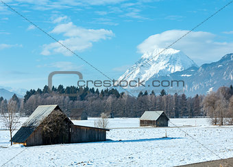 Winter mountain country landscape(Austria).