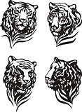 4 tiger heads