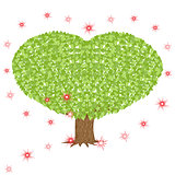 Green tree with heart shaped crown