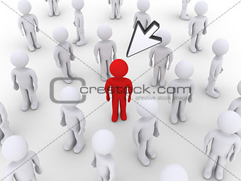 Person stands out by a mouse pointer
