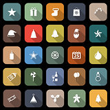 Christmas flat icons with long shadow