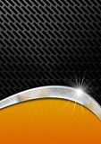 Orange and Metal Background with Grid
