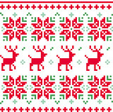 Nordic seamless knitted christmas pattern vector ( red and green