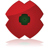 Poppy flower icon
