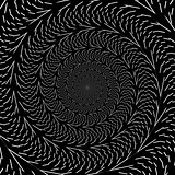 Monochrome abstract perspective funnel spiral backdrop in op art