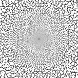 Monochrome abstract perspective whirlpool background in op art d